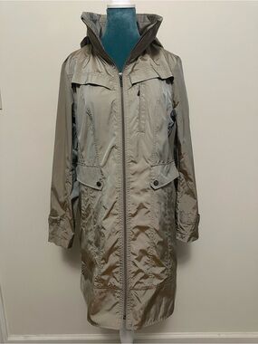 Cole Haan Taupe Hooded Trench Coat